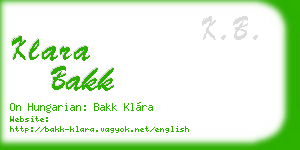 klara bakk business card